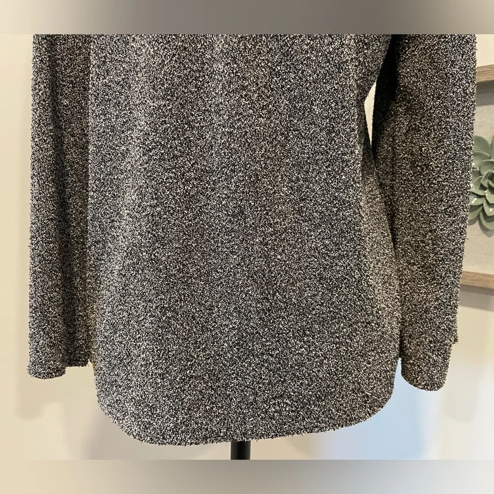 Zara Grey Boucle Mock Neck Sweater with Exposed Back Zipper VGUC - Picture 11 of 13
